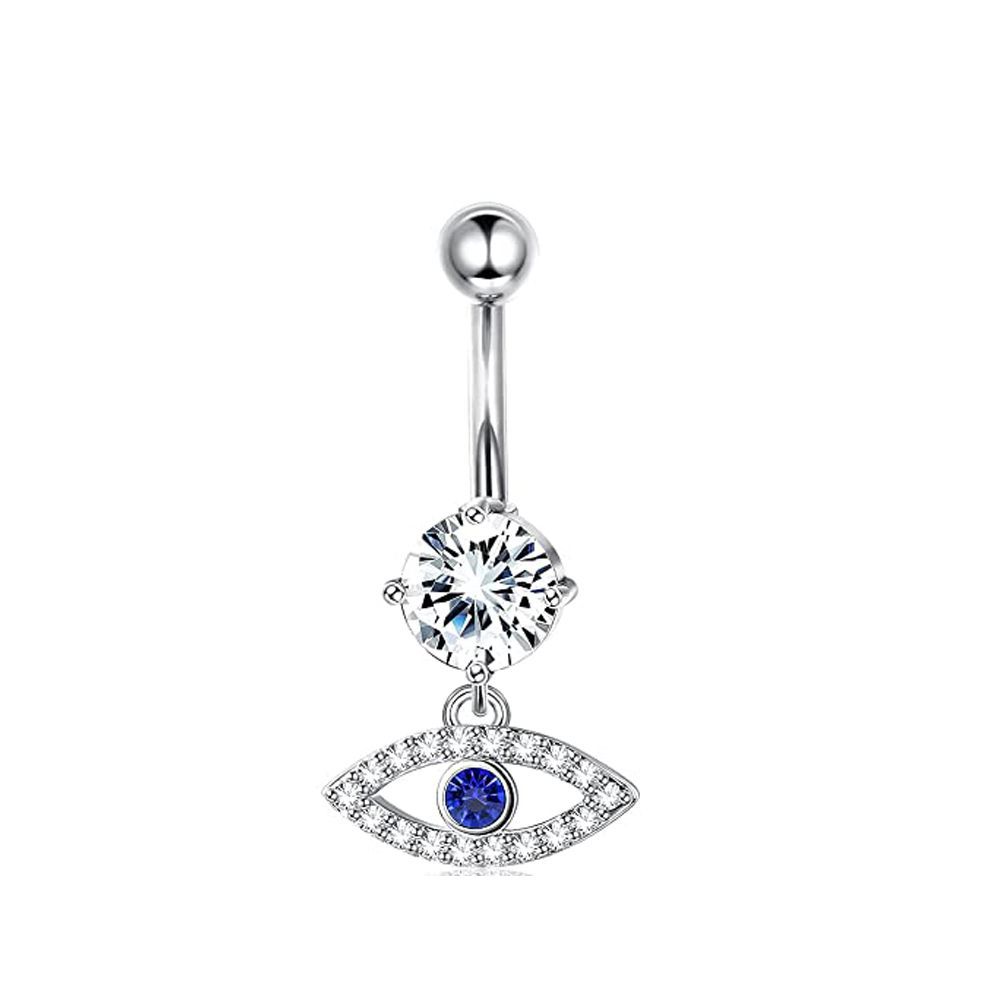 14G Navel Ring Blue Glow Star Dangle Belly Button Piercing Jewelry Stainless Steel detail image 13