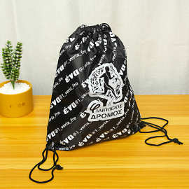 210D涤纶束口袋户外马拉松收纳袋尼龙牛津布双肩抽绳背包彩印logo