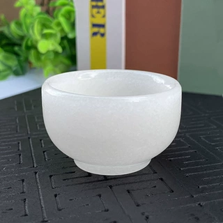 汉白玉杯子功夫茶具摆件小酒杯茶碗玉石货源会销礼品展会庙会地摊