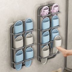 靴棚トイレのドアの後ろの壁掛け式の水たまりの靴棚玄関の浴室の壁の多層の靴の収納棚