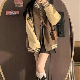 2024新款秋装美式卫衣vintage棒球服外套女春秋款ins夹克上衣春秋