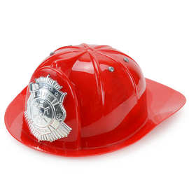 跨境 儿童塑料消防帽玩具 仿真安全帽工程帽过家家角色扮演玩具