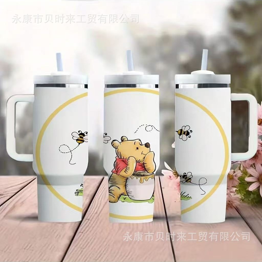 Transfronterizo Amazon 40oz Sanrio dibujos animados KT gato serie termo taza de hielo taza de café portátil con mango
