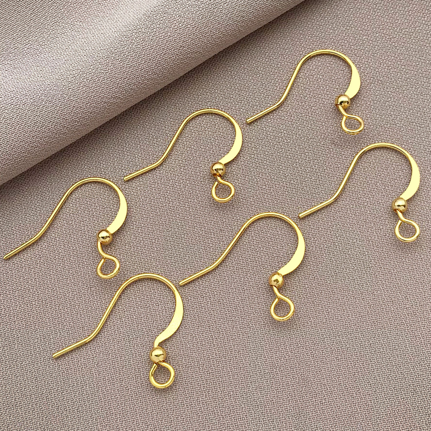T94-17x18mm copper plated 18k real gold strong color protection bead flat ear ho…