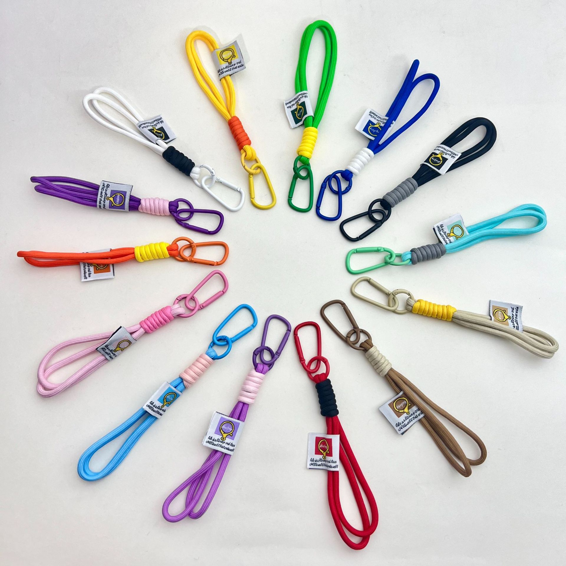 Plush Doll Double-Layer Nylon Braided Keychain Accessories Bag Lanyard Carabiner Phone Anti-Lost Lanyard Wholesale