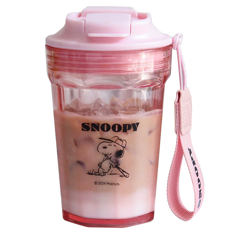 Snoopy, nuby, качественная солома со стеклом, детская ручная пластиковая летняя вместимая чайник