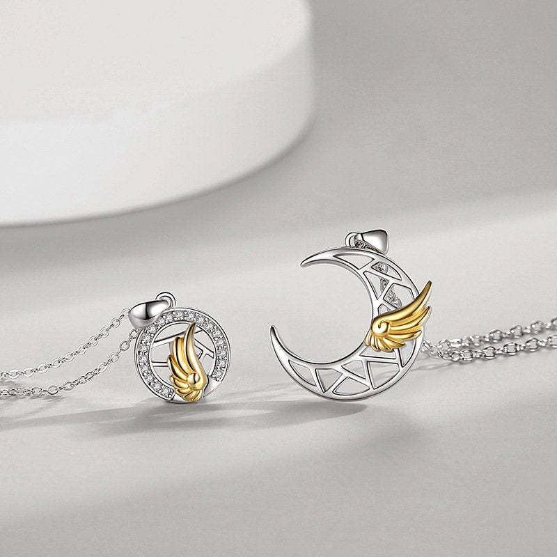 Simple Style Moon Alloy Plating Couple Pendant Necklace display picture 1