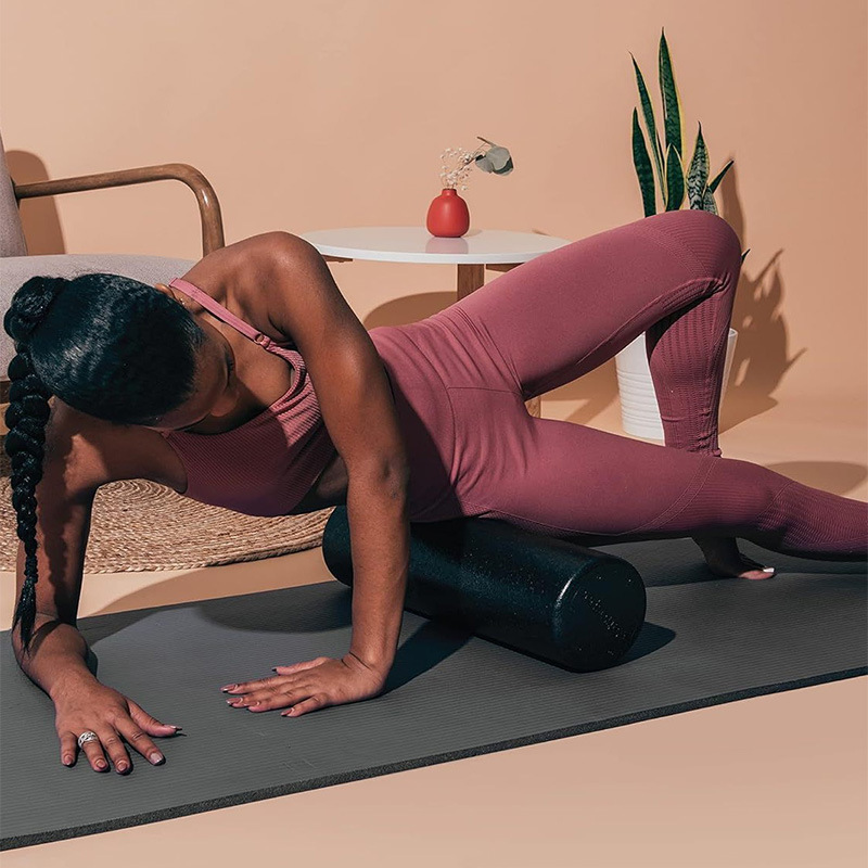 Cross-Border Supply of Epp Foam Shaft Fitness Massage Rolling Back Muscle Relaxation Glossy Black Shaft Solid Yoga Column