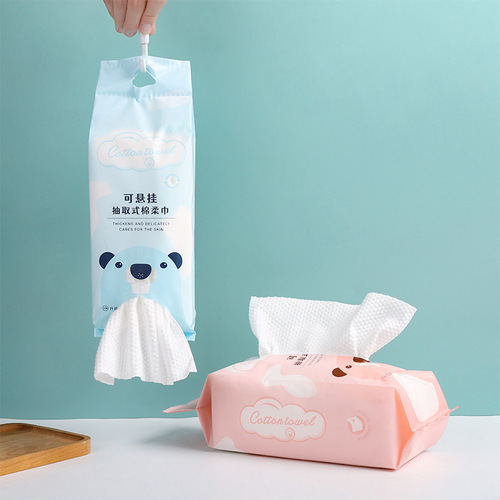 Cartoon cotton soft towel disposable facial cleansing towel removable home outdoor thickened soft facial cleansing towel