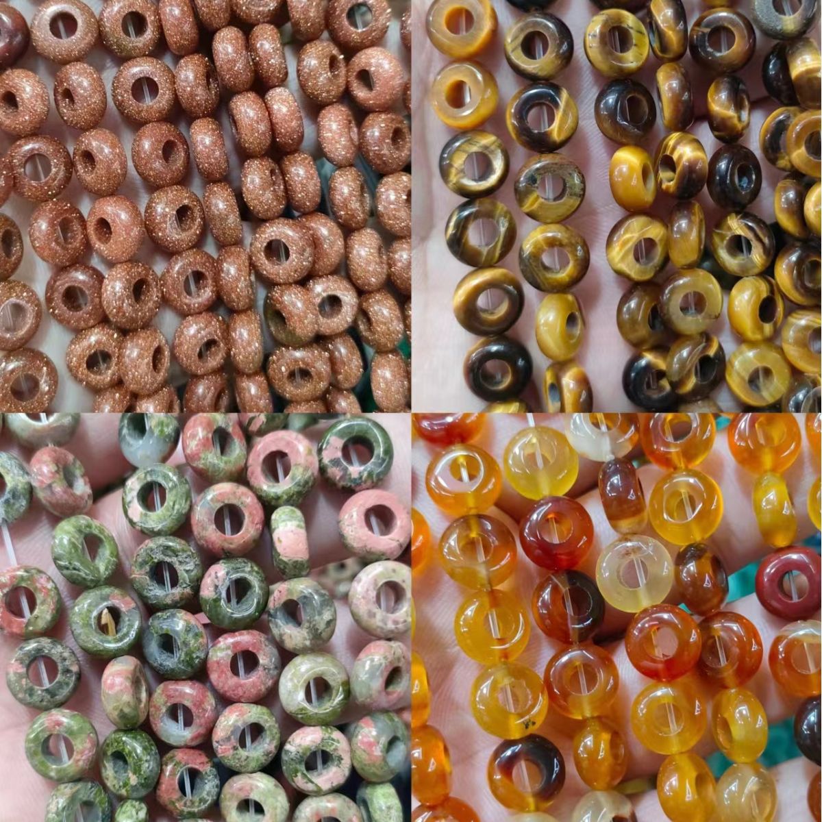 Jade Pendant Tiger Eye Stone Pendant Large Hole Tiger Eye Stone Pendant Necklace Accessory Abacus Bead Pendant Jade Bead Pendant