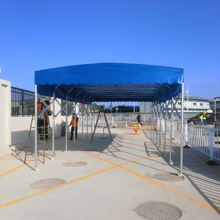 屋檐遮雨棚折叠帐篷 遮阳棚桥梁养护棚 工地活动棚推拉棚篷布