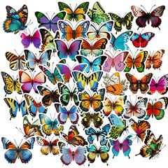 50 sheets of butterfly stickers cross-border hot cartoon colorful flower butterfly graffiti stickers notebook skateboard water cup sticker 