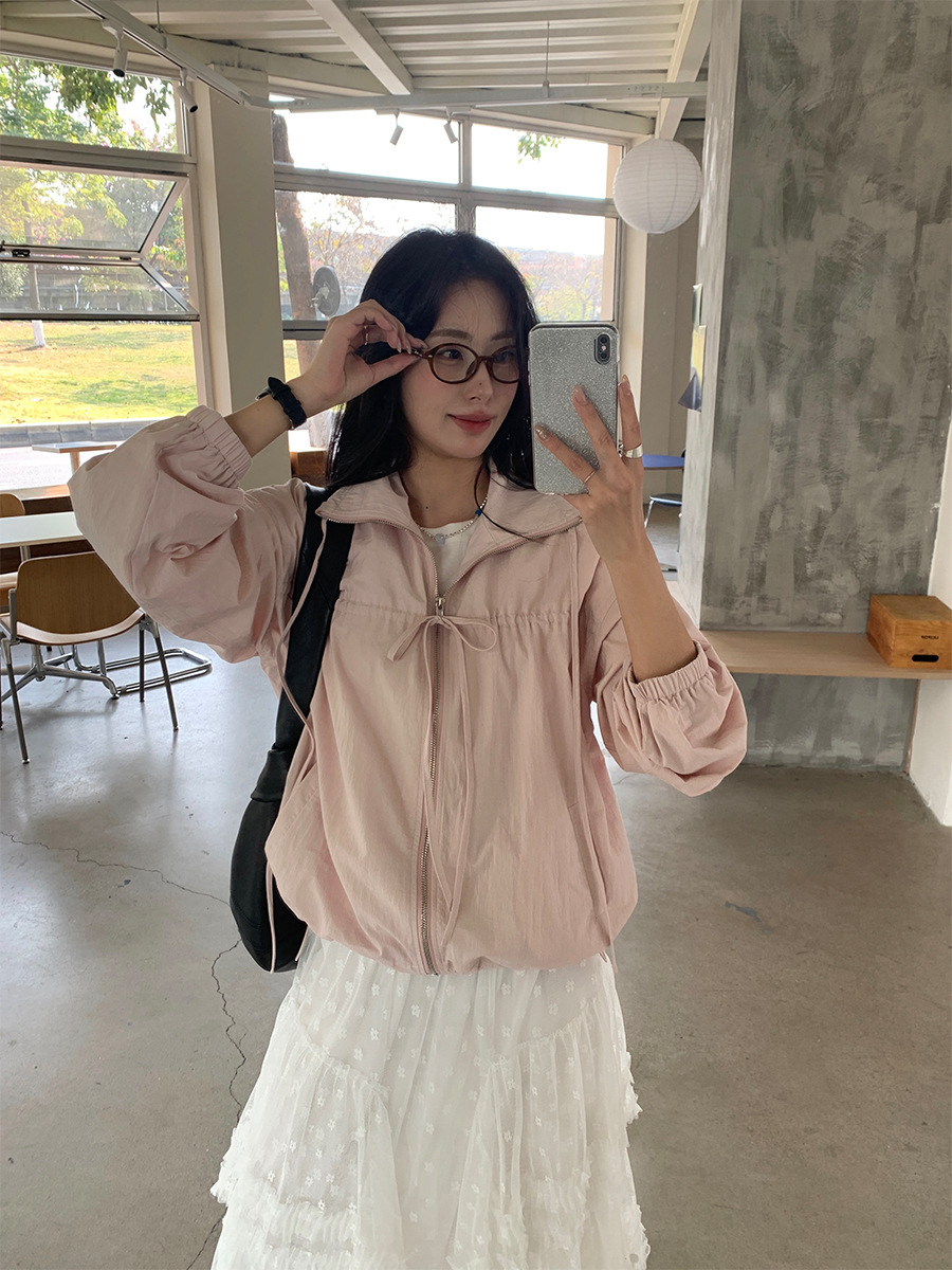 黄 _ デザイン感蝶結びのジャケット女性2025早春韓系カジュアルコートh 1bb 510026