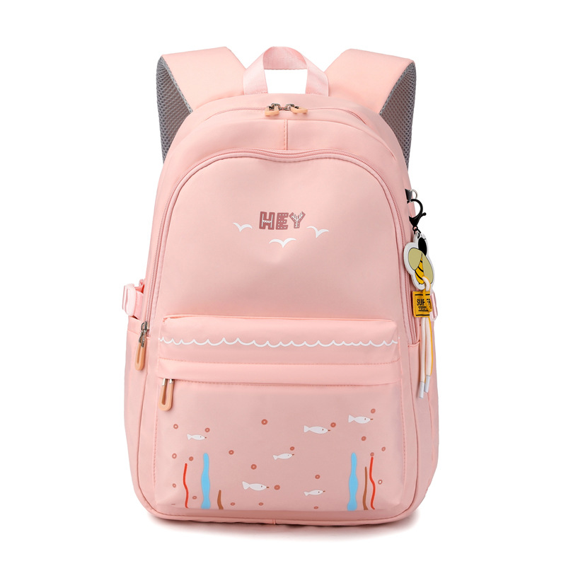 Natural de Peces nuevo estilo casual mochila para estudiantes de la escuela primaria de gran capacidad Universal para niños y niñas de Grado 3 a grado 6