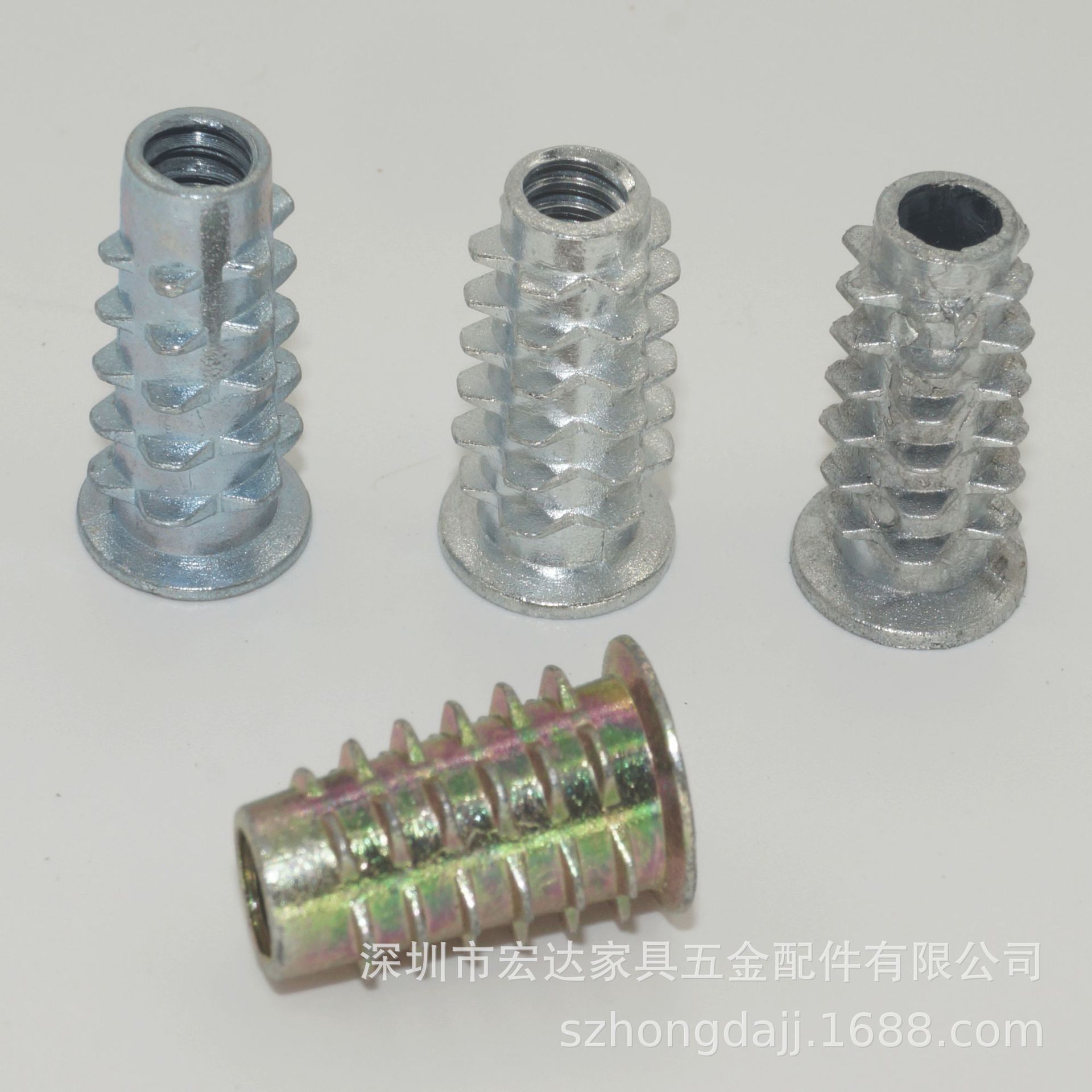 厂家直销锌合金梯型螺母铁内外牙家具螺母带介刺母鬼母连接螺母