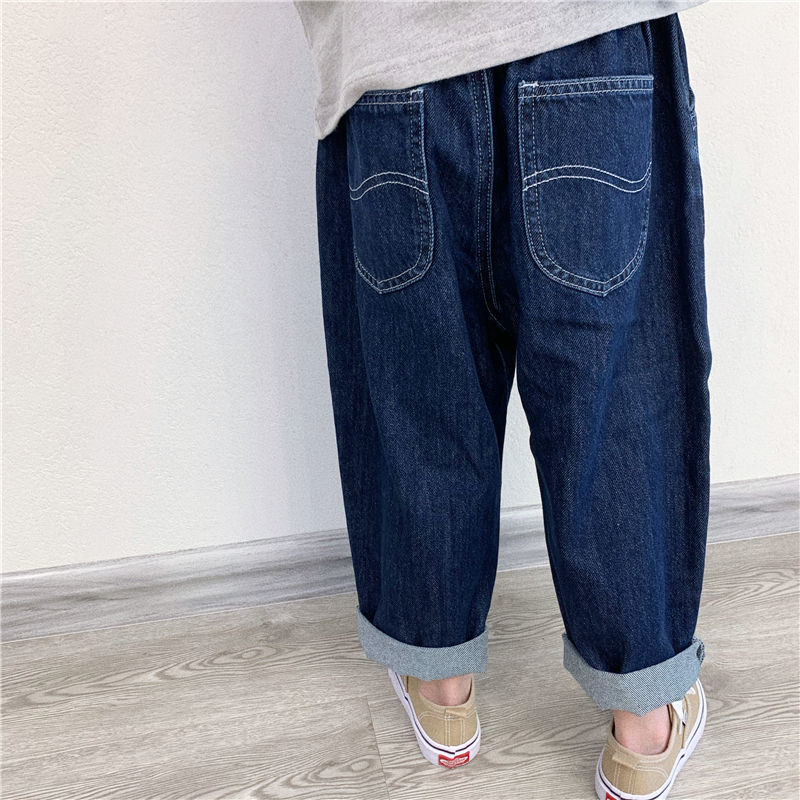 Nuevo estilo de primavera para niños y niñas vaqueros sueltos, pantalones infantiles, pantalones de ropa de moda para niños image 1