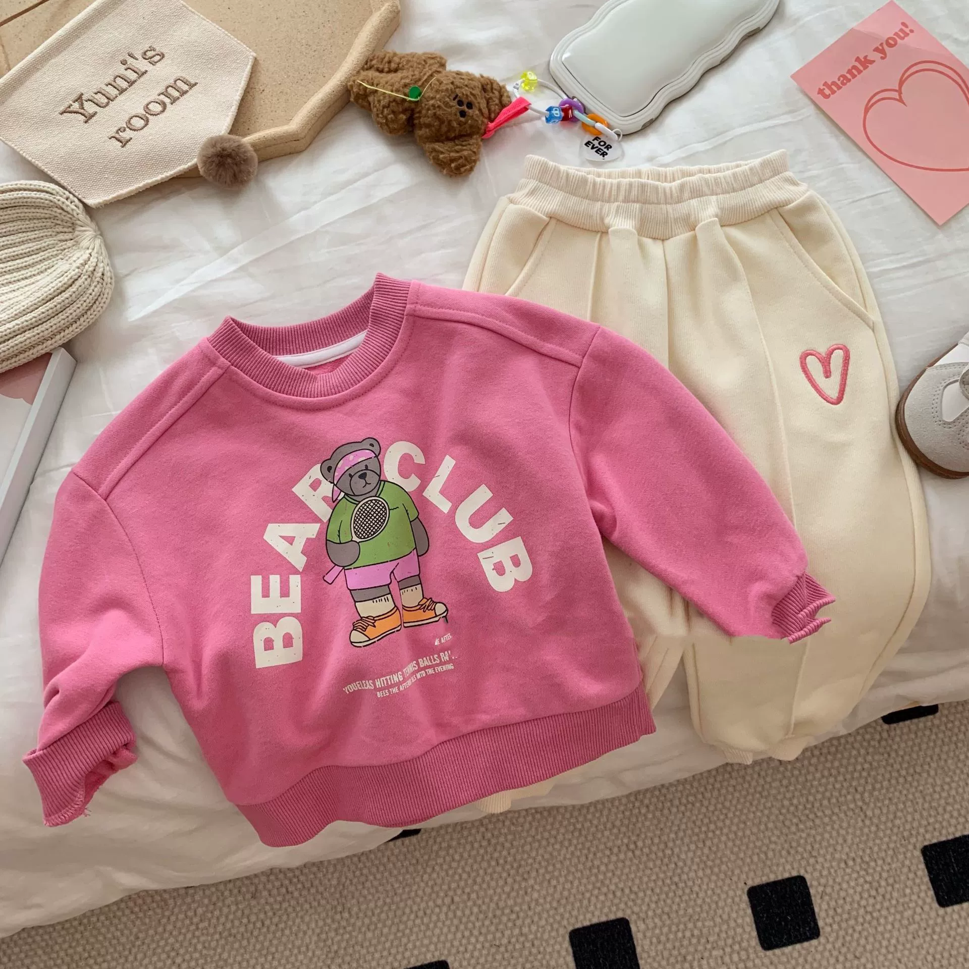 Теплые детские демисезонные брюки для отдыха для мужчин и женщин, корейский стиль, эластичный пояс, свободный крой