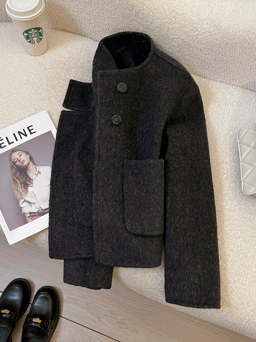 Woolen woolen coat, demi-season design double-sided jacket, trend of season