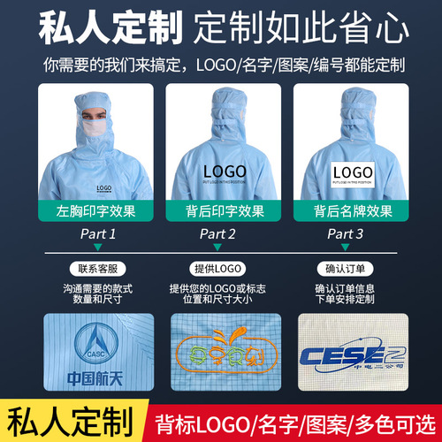 Anti-static dust-free clothing mesh protective clothing dust-proof split one-piece clothing clean work clothes food factory dust-proof clothing