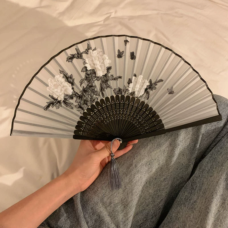 Портативная ручная Hanfu, чонсам, круглый веер, китайский стиль