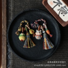 象牙果猫头鹰钥匙扣兔子钥匙扣包挂饰品挂件包挂流苏diy饰品