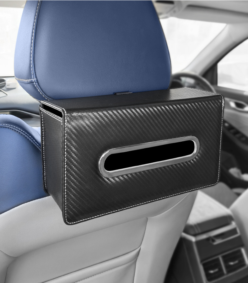 Cross-border new car tissue box hanging tissue bag car chair back tissue box car tissue box supplies