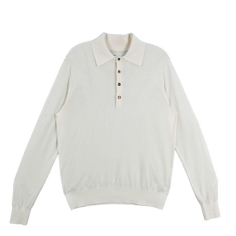 Bv Horn Button 25Ss Early Autumn Wool Knitted Polo Shirt