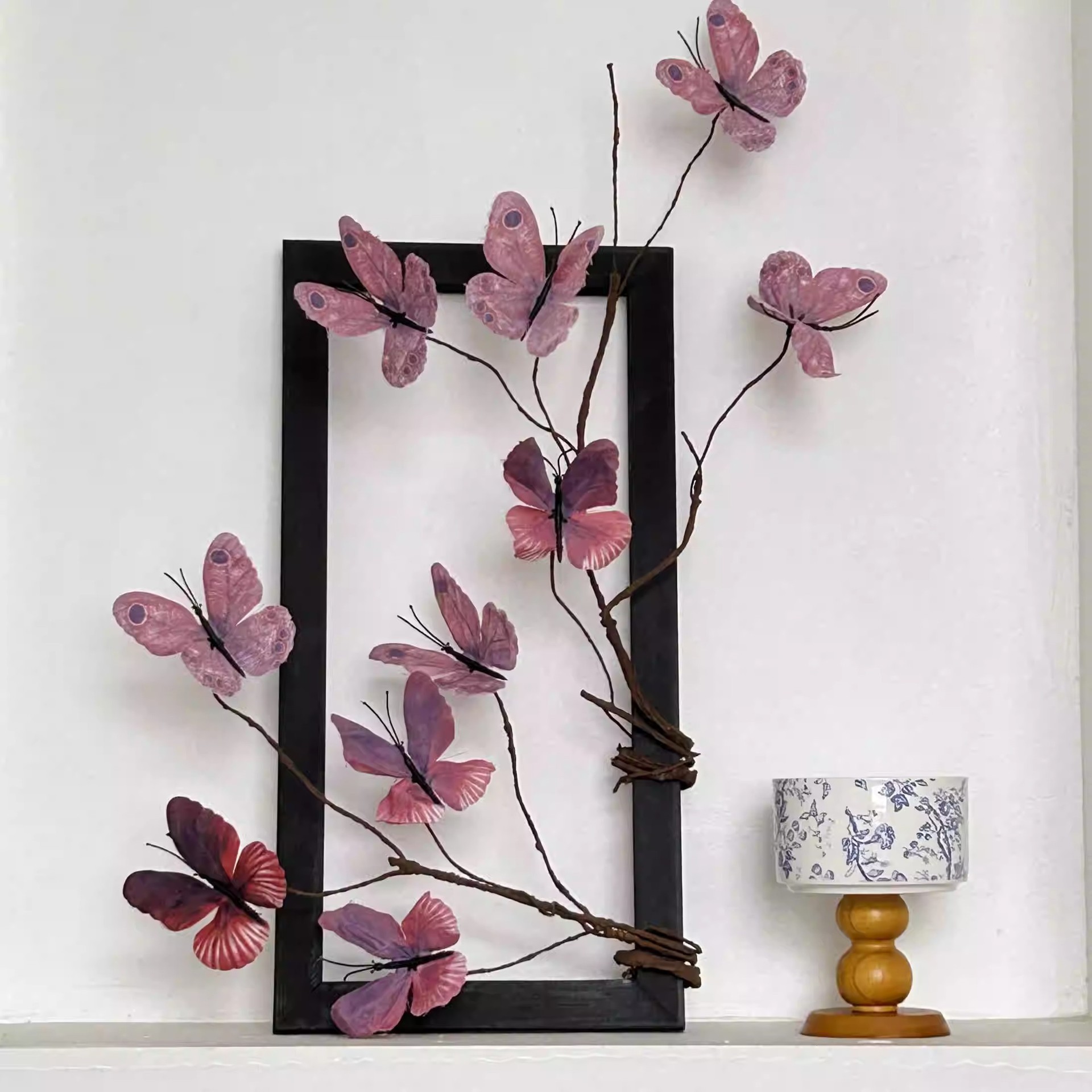 Nuevo estilo chino ramita muerta flor de mariposa decoración de flores falsas sala de estar decoración de escritorio arreglo floral casa de familia cafetería accesorios de decoración suave