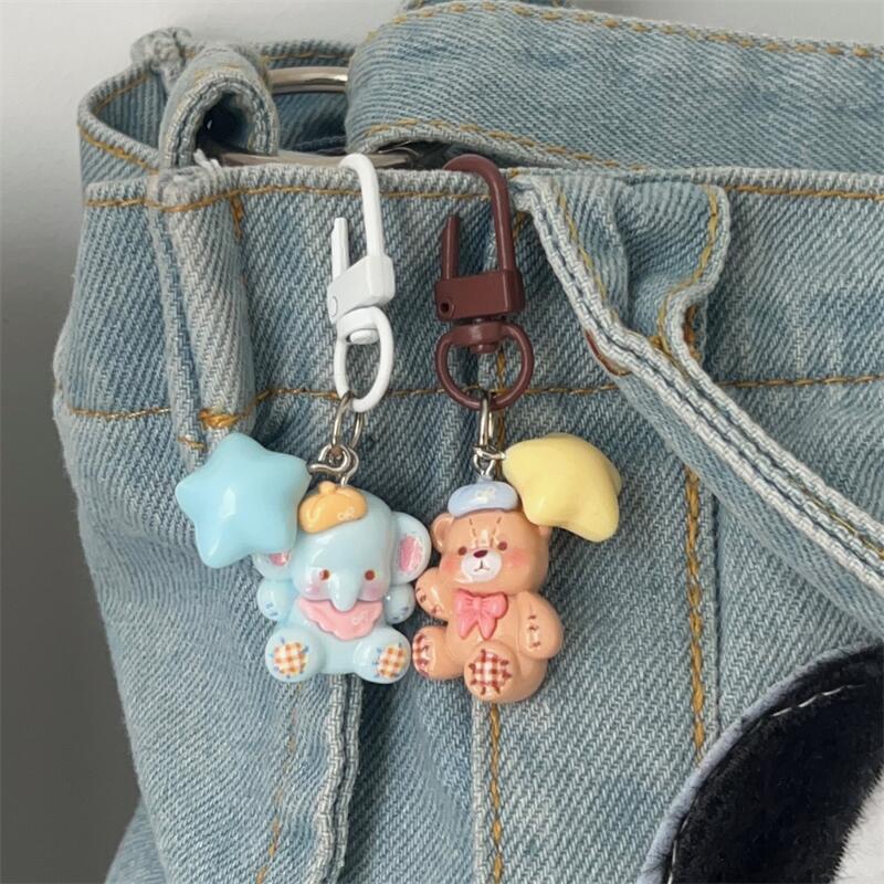 Hat, Elephant, Bear, Star Keychain, Cute and Soft Cartoon Animal Pendant, Couple Bestie Gift Accessories Hat, Elephant, Bear, Star Keychain, Cute and Soft Cartoon Animal Pendant, Couple Bestie Gift Accessories
