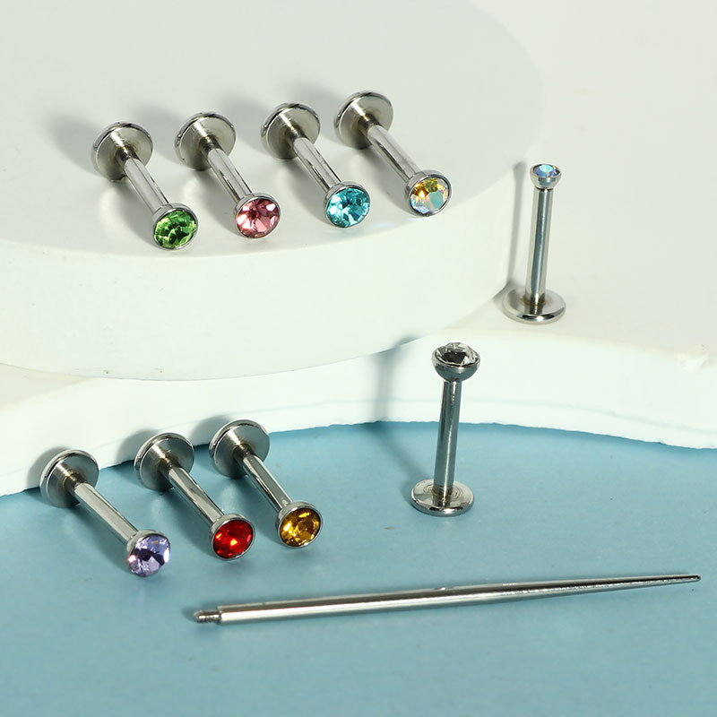Labret piercing jewelry detail image