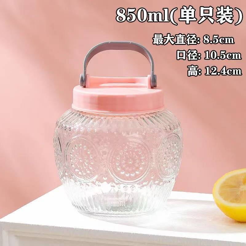 玻璃泡菜坛子加厚无铅玻璃泡酒坛厨房家用玻璃密封罐储物罐密封罐|undefined