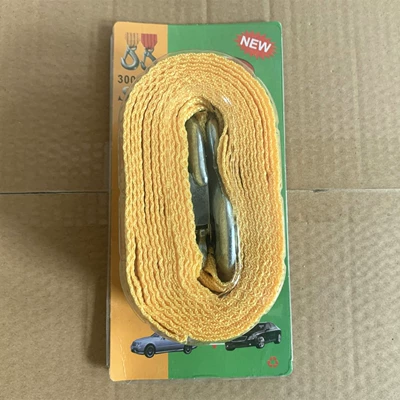 Emergency Car Supplies Thickeneded, Trailer rope/net/strap - 3-tons-4m-claw-hook-card-packaging