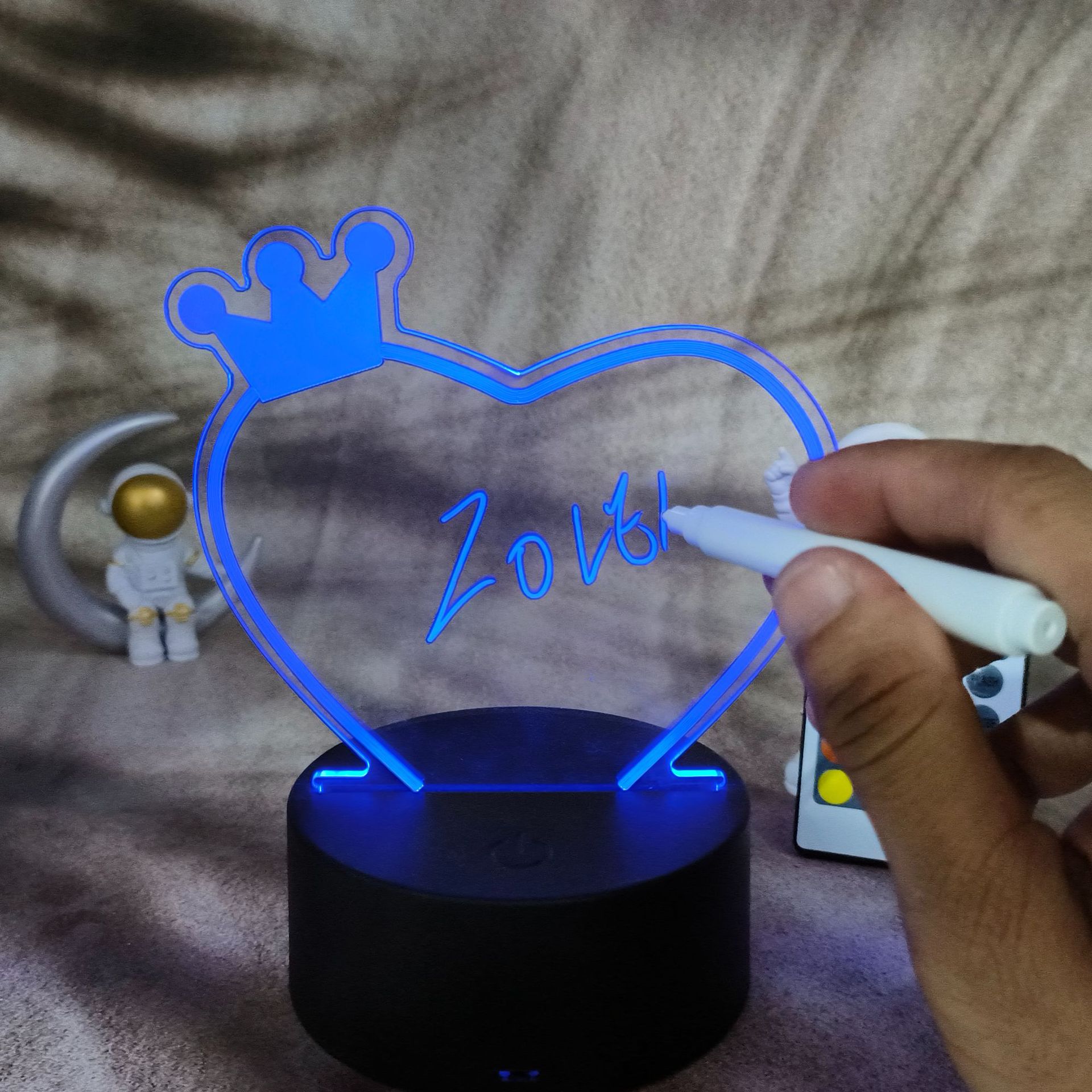 Tablero de escritura a mano de bricolaje de celebridades de Internet al por mayor de fábrica, luz nocturna en 3D, tablero de mensajes luminoso de escritura borrable de acrílico