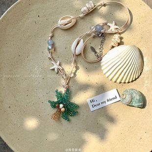 Film Artifact ~ Summer Seaside Vacation Natural Shell Beaded Necklace Female Sweet Girl Flower Clavicle Chain