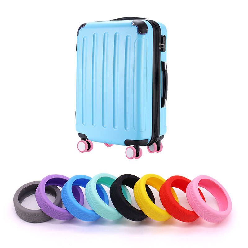 Funda protectora de rueda para equipaje Funda de viaje con reducción de sonido Funda de rueda de silicona Accesorios para equipaje antiruido y antideslizante
