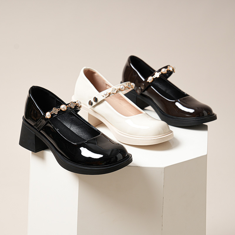 Large Size Shoes, French High-Heeled Mary Jane Shoes, New Detachable Accessories, Thick-Soled Thick-Heeled Shoes, Small People's Inner Height Increase Large Size Shoes, French High-Heeled Mary Jane Shoes, New Detachable Accessories, Thick-Soled Thick-Heeled Shoes, Small People's Inner Height Increase