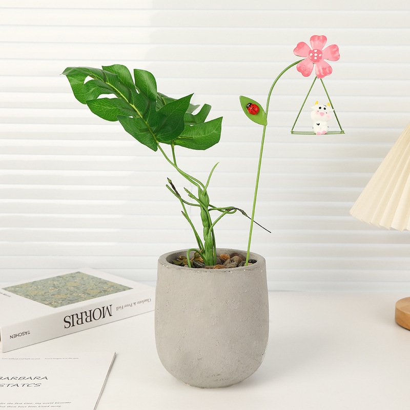 クロスボーダー金属樹脂フラワーアレンジメント装飾品かわいい動物多肉植物植木鉢マイクロ風景ホーム植木鉢装飾|undefined