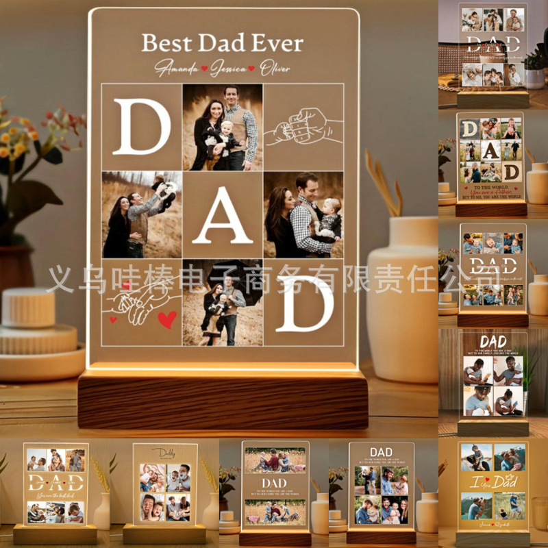 Etsy Personalized Night Light with Dad and Child Photos, the Best Dad in the History, Father's Day Etsy Personalized Night Light with Dad and Child Photos, the Best Dad in the History, Father's Day