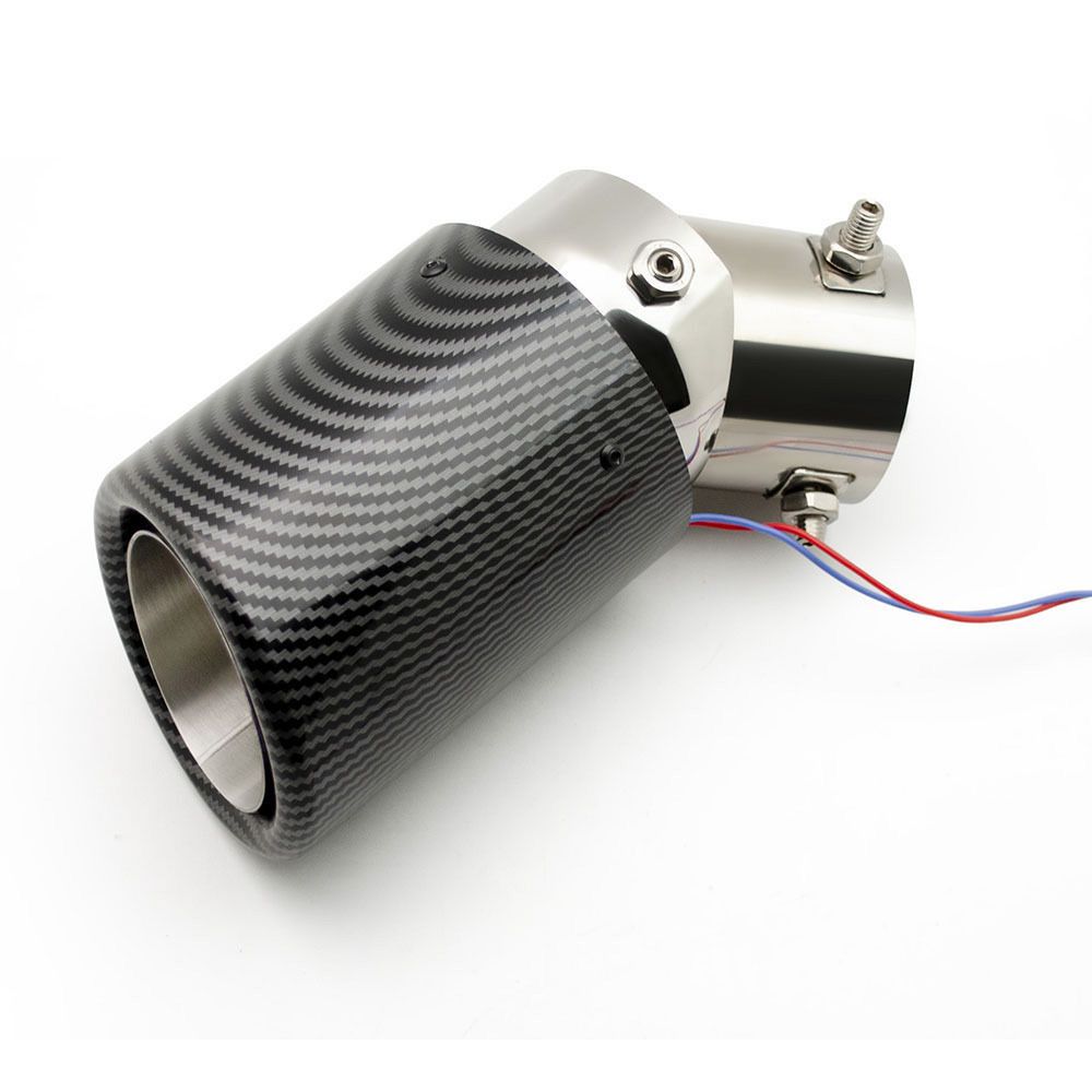 汽车改装碳纤维发光尾喉天蝎排气管消声器LED七彩灯光不锈钢尾嘴