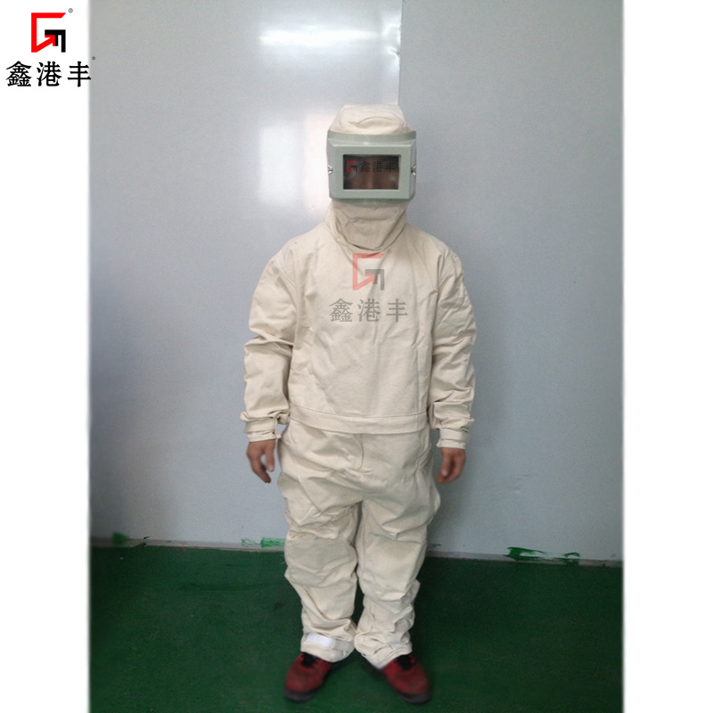 批发连体|分体头盔式喷砂防护服 加厚耐磨帆布材质|量大价优