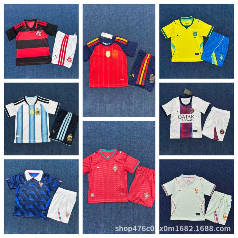2026 National Team New Children's Clothing Set Football Uniform Short Sleeve T-Shirt Shorts Factory Wholesale 2026 National Team New Children's Clothing Set Football Uniform Short Sleeve T-Shirt Shorts Factory Wholesale