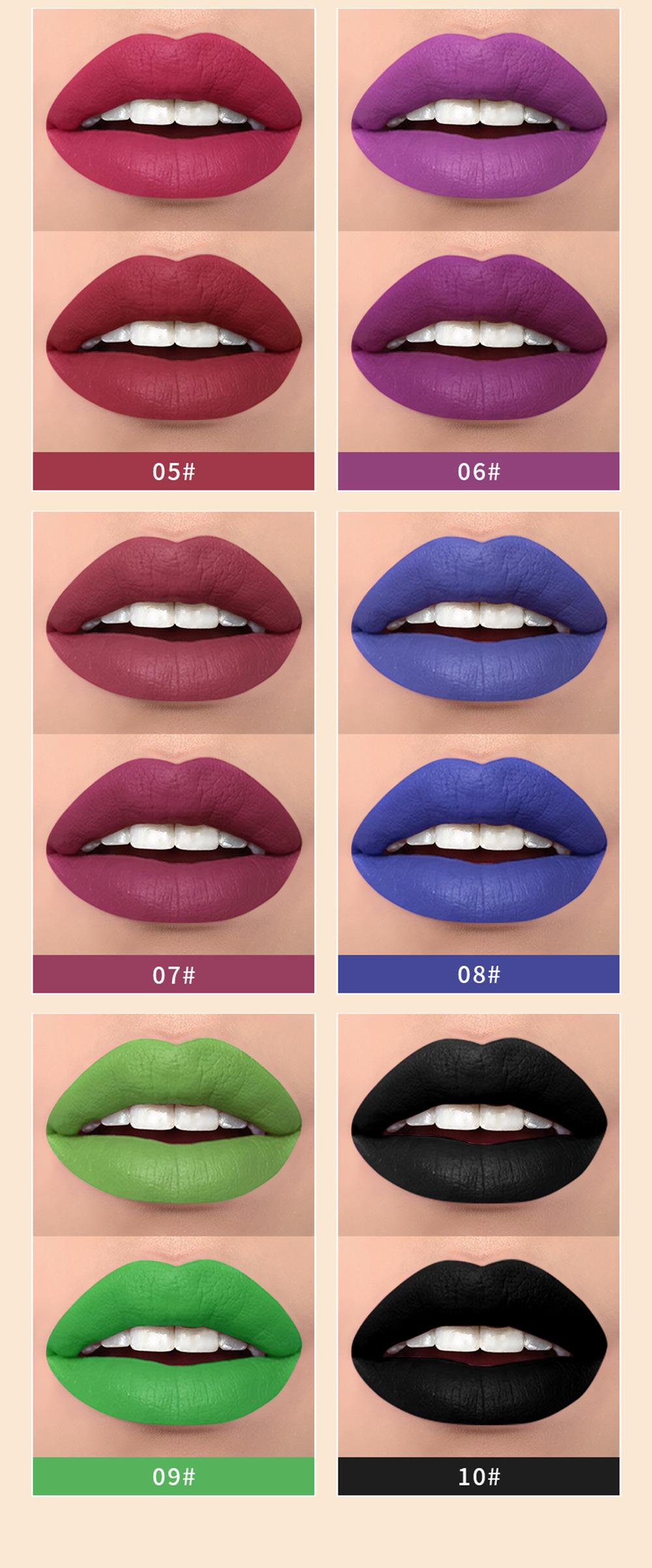 QIBEST double-headed velvet makes the lips look fair and red, does not fade easily, matte non-stick cup, long-lasting natural three-dimensional lip gloss, cross-border undefined