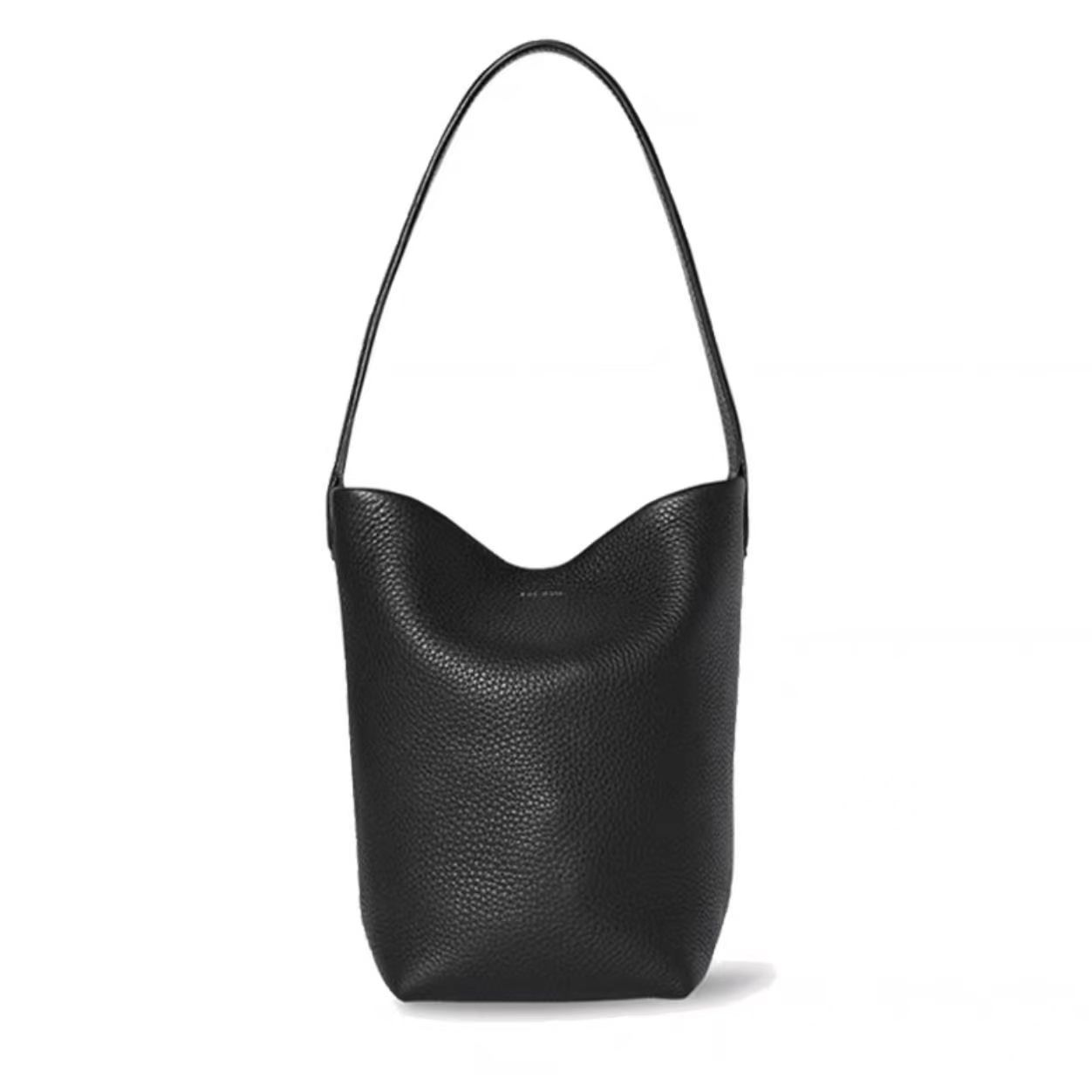 Row Genuine Leather Large Capacity Bucket Bag Soft Leather Luxury Commuter Tote Shoulder Handbag For Women - Thumbnail 5