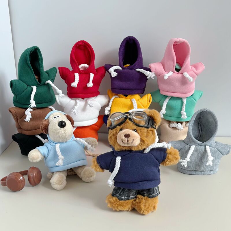 Sweatshirt for 15cm Teddy Bear Plush Toys, 14cm Dog Toy Clothing, Customizable Logo Hoodie