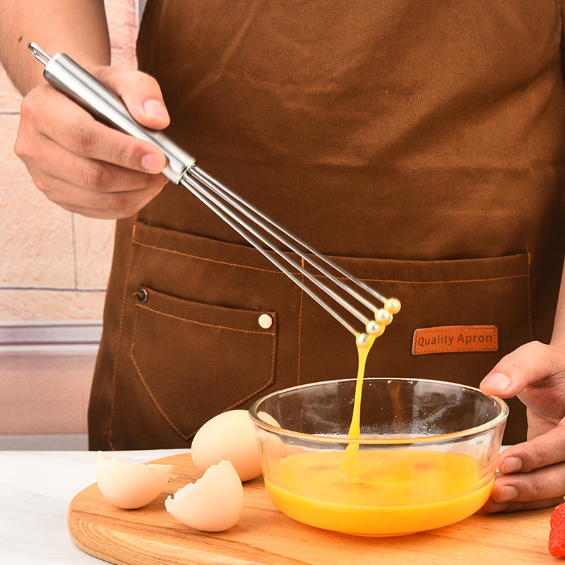 ステンレスミキサー手持ちスチールボール卵泡立て器ケーキクリーム泡立て器8線ビーズ泡立て器|undefined