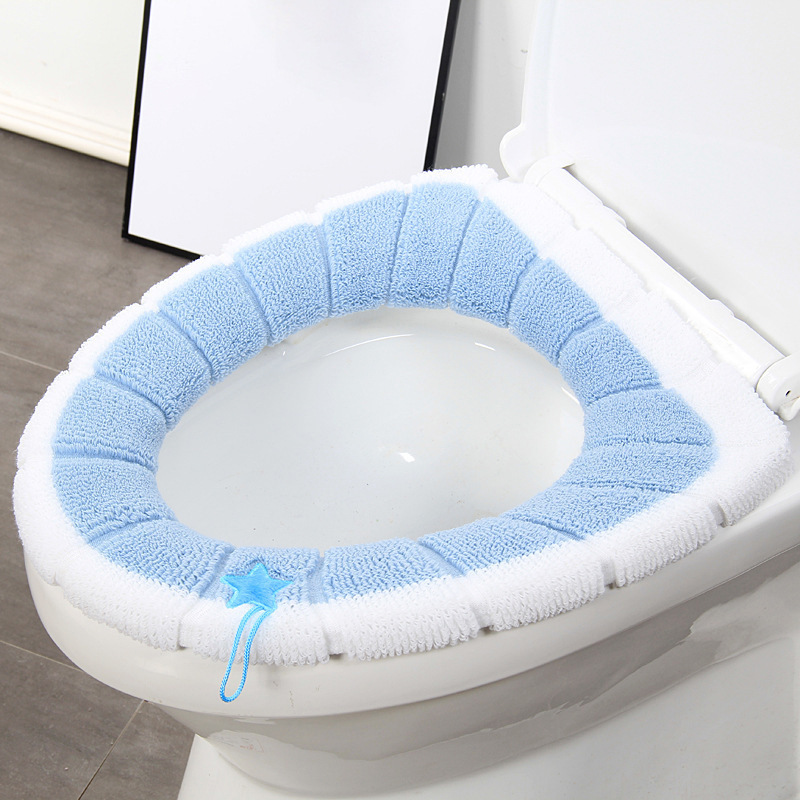 【ネットレッド厚手トイレマット】2色持ち手トイレ座布団保温トイレリングにベルベット厚手トイレカバー|undefined