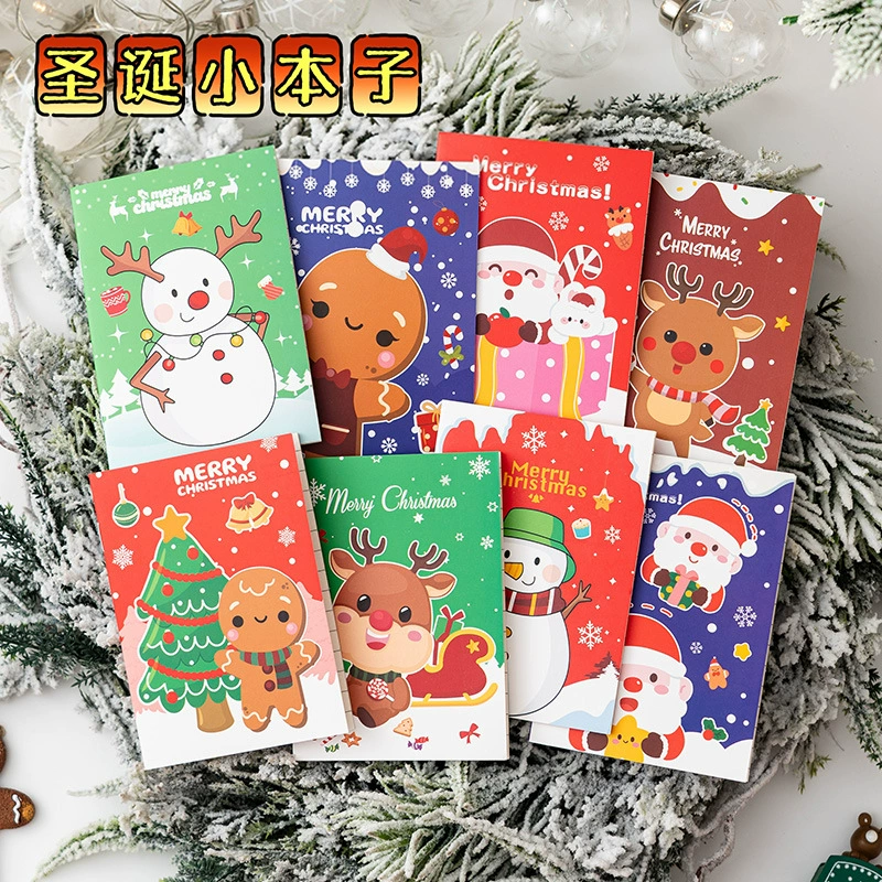 Рождественская маленькая книга мультфильм милые карманные портативные мини-дневники