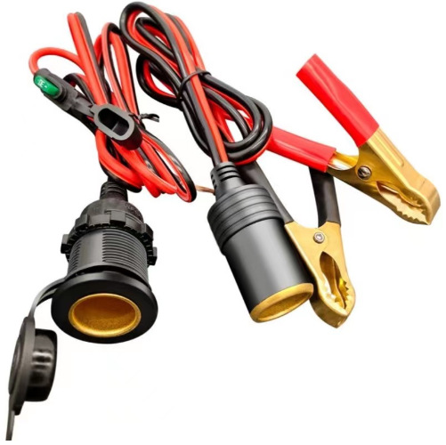 厂家供应大功率汽车载摩托改装防水螺纹固定全铜点烟器母座12V24V