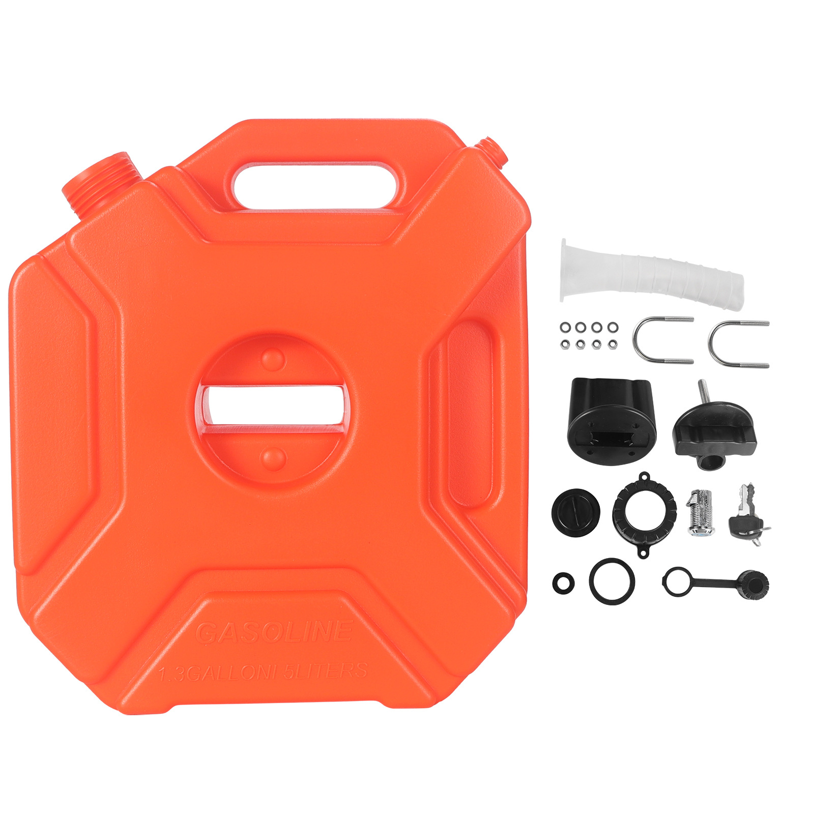 Wholesale Car and Motorcycle Spare Fuel Tank 5L with Lock Emergency Oil Pot Diesel Gasoline Plastic Oil Barrel Thickeneded Cross-Border