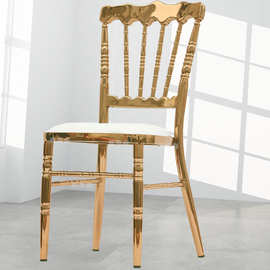 金属电镀金古堡椅 婚庆婚礼餐厅餐椅 欧式金色竹节椅 酒店饭店椅
